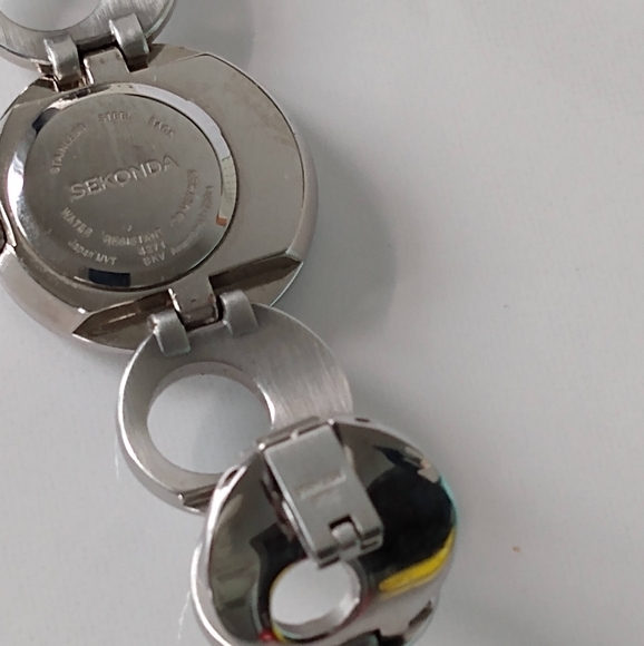 SOLD Ladies Silver Tone Seksy Sekonda Black Face Crystal  Dial Watch - Picture 8 of 14